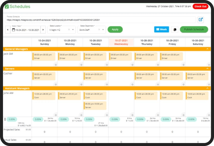 Milagro- create schedules in minutes